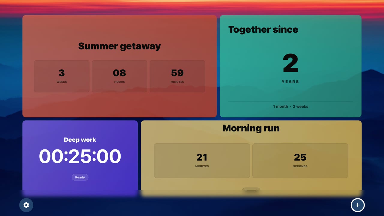 Countdown timer displayed on a TV screen